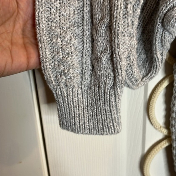 COTTON COUNTRY  sweater intricate knit pattern women’s M light gray - Picture 4 of 8